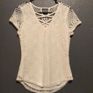 White lace shirt